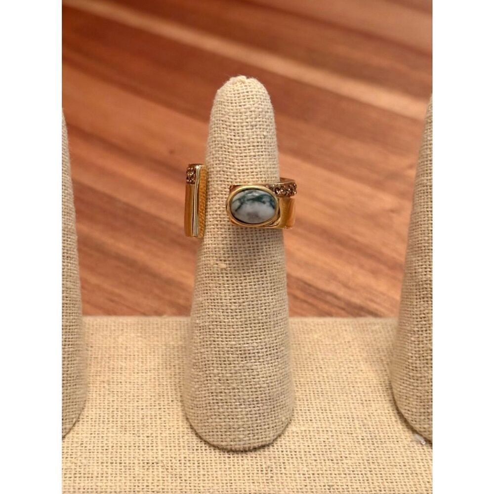 J.Crew | Black and White Agate Ring | Size 5